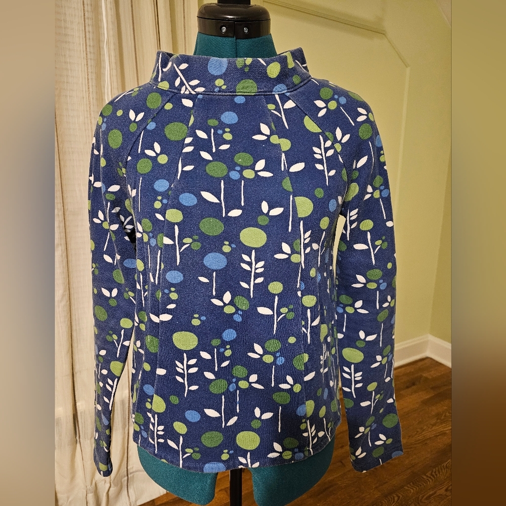 Blue warm sweater, handmade xs